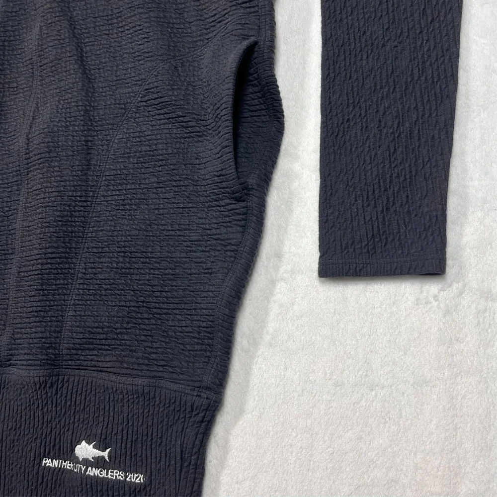 lululemon Call For Cozy Dress Womens 4 Black Textured Funnel Neck *Embroidered
